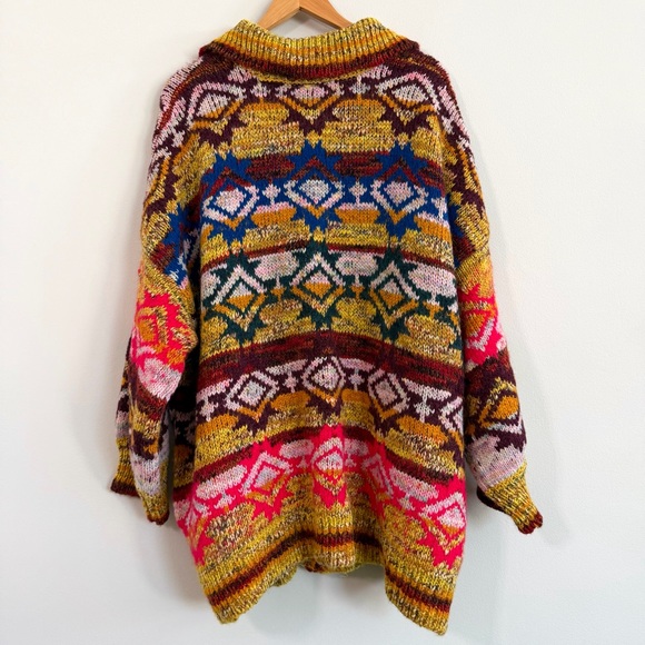 Free People Isle of Sky Multicolor Oversized Sweater Coat Women’s Size XS/S - Picture 6 of 15